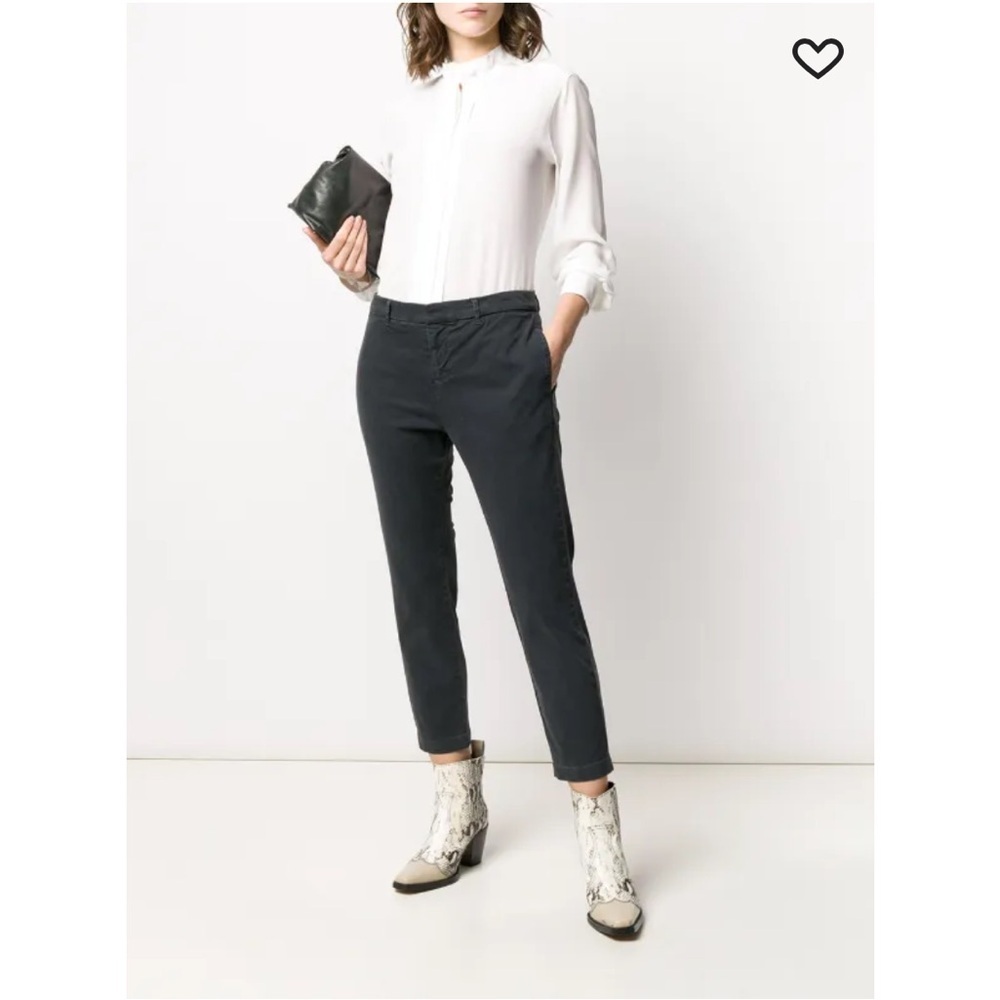 NILI LOTAN Tel Aviv Slim-Fit Trouser Pants Carbon Grey Black Size 2 Waist 30”